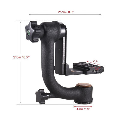 

Andoer Aluminum Alloy Gimbal Head Pan Tilt Tripod Head Adopt for Arca Swiss Quick Release Plate for DLSR Camera up to 20kg
