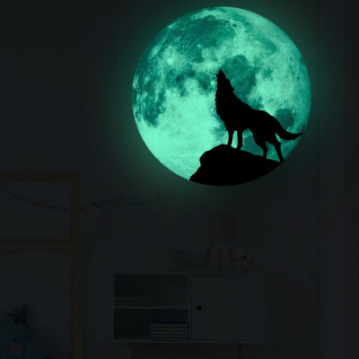 

〖Follure〗Creative Luminous Moon Wall Stickers Halloween Decoration Stickers Luminous Wolf