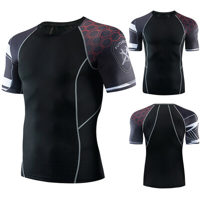 

Toponeto Mens Casual Fitness Fast Drying Elastic Breathable Sports Tight Short Sleeve Top