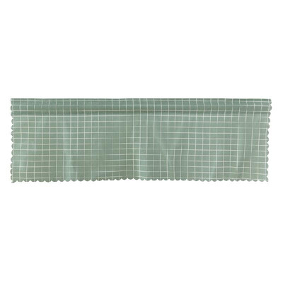 

Valance Grid Stripe Style Blackout Window Curtain Valances Short Semi-Sheer Curtains Rod Pocket Window Drapes for Kitchen Balcony