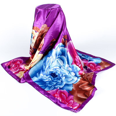 

Korean version of the silk scarf large square scarf satin scarf chain large square factory outlet