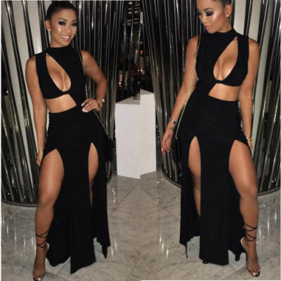 

Women Bandage Bodycon Slim Sleeveless Evening Party Cocktail Pencil Long Dress