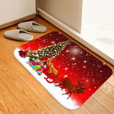 

Siaonvr Christmas Carpet Kitchen Doorway Bathroom Floor Carpet Floor Mat Print 40x60cm