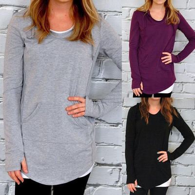 

Women Hoodie Dress Long Sleeve Casual Hoodies Sweatshirt Sweater Jumper Pullover