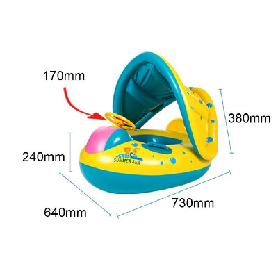 

Adjustable Sunshade Baby Children Swim Inflatable Float Seat Boat Swimming Ring Safe