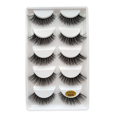 

Gobestart 5 Pair 3D Natural Thick False Fake Eyelashes Eye Lashes Makeup Extension