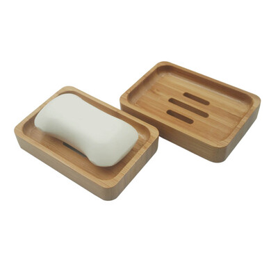 

1Pc Bamboo Bathroom Shower Soap Box Dish Storage Plate Drain Tray Holder Case