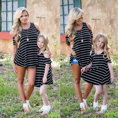 

Mother&Daughter Parent-child Stripe Clothes Girl Tops Family Matching Outfit