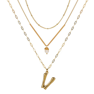 

Cute Natural Pearl Initial Necklace Personalized Letter Necklace Name Jewelry For Women Accessories Gold color Girlfriend Gift