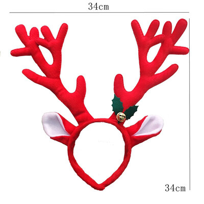

Gobestart Hot Christmas Santa Claus Plush Hat Antlers Fancy Dress Costume Accessory