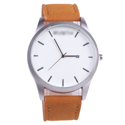 

European&American fashion big dial mens casual watch calendar matte belt watch
