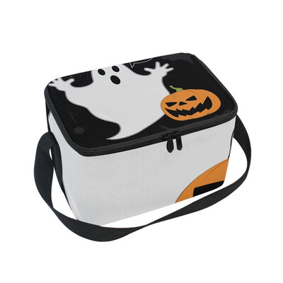 

ALAZA Lunch Box Insulated Lunch Bag Large Cooler Ghost With A Pumkin Tote Bag