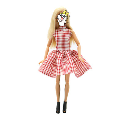 

Fashion Clothes for Cute Princess Doll Plaid Skirt Dress Doll Clothes Accessory for Kids Toy Present