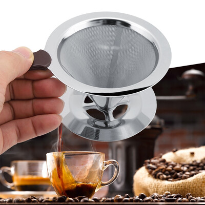 

Greensen Stainless Steel Coffee Filter Reusable Double Layer Brew Dripper with Cup Stand Coffee Dripper Coffee Dripper Stand