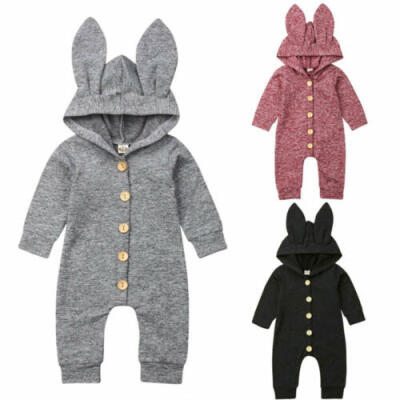 

Newborn Baby Girl Boy 3D Ears Hooded Romper Bodysuit Jumpsuit Outfits Clothes