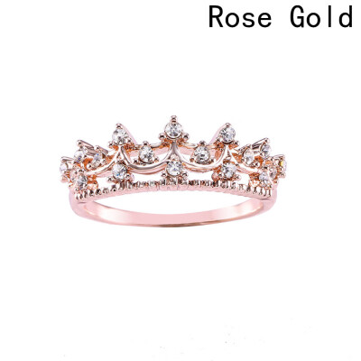 

New fashion accessories jewelry Top quality crown index finger ring Hollow flash drill carved set for women girl