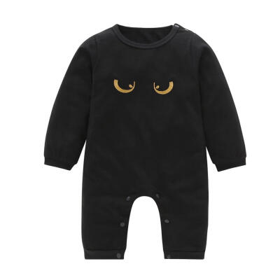 

Cartoon Eyes Long Sleeve Newborn Baby Romper O-Neck Casual Toddler Jumpsuit