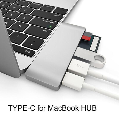 

5 in 1 USB-C USB 30 Hub Multi USB31 Type-c Spliter Adapter TF SD Card Reader 5Gbps for Macbook Windows Chrome OS Silver