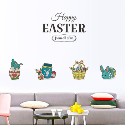 

〖Follure〗Happy Easter Rabbit Vinyl Decal Art Wall Sticker DIY Home Room Decor