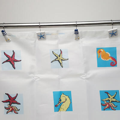 

Greensen 12 Pcs Starfish-shaped Resin Curtain Hook Decorative Hanger for Bath Shower Curtain Hook Shower Curtain Hook