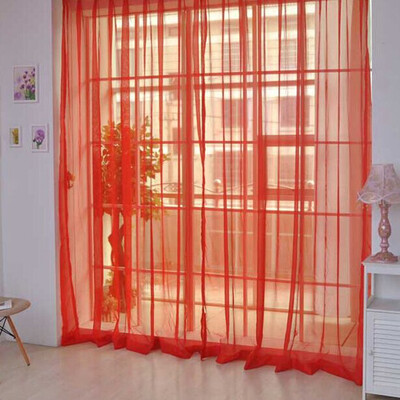 

2pcs Tulle Curtains Window Living Room Sheer Voile Curtains Home Decoration