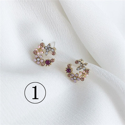 

2019 latest design brand color flower earrings generous minimalist temperament fashion summer gift Korean earrings for women