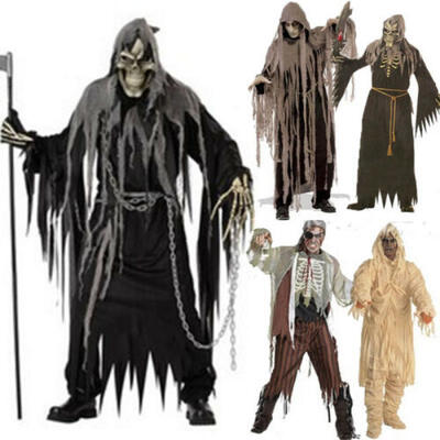 

New Halloween Costume Horror Reaper Fancy Dress Adult Evil Zombie Cosplay Outfit