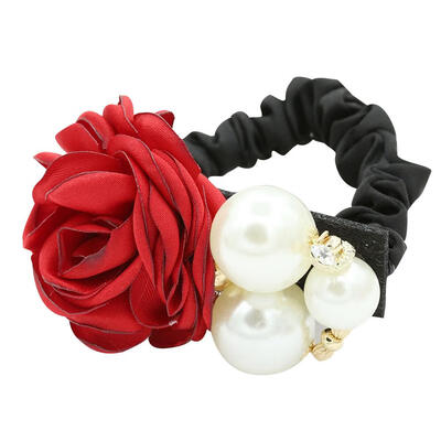 

Hair Accessories Women Flower Pearl Hair Bands Rhinestone Elastic Hair Rope