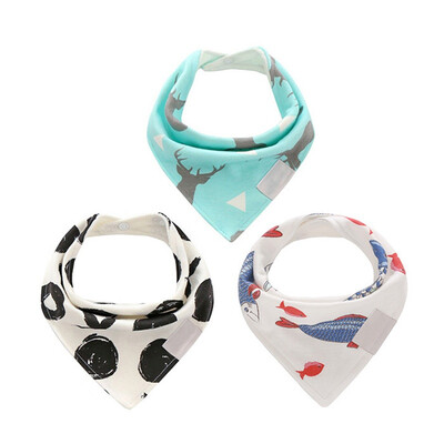 

Baby Girls Boys Baby Clothing Saliva Towel Cotton Cartoon Bibs Burp Cloths 3pcsSet Fit 0-3Y Baby Accessories