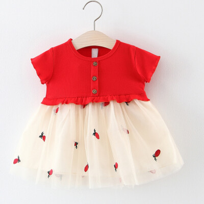 

Newborn Kids Baby Girl Embroideried Tulle Patchwork Tutu Princess Party Dress