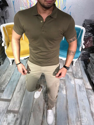 

Mens Summer Polo Shirts Short Sleeve Button Slim Fit Tops Casual Soild Tee Tops