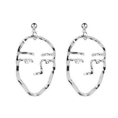 

EK529 New Arrival Abstract Stylish Hollow Out Face Hand Dangle Earrings Women Girls Statement Drop Earrings boucles doreilles