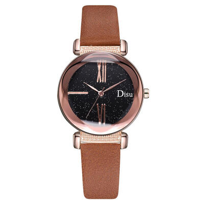 

New Fashion Watches Women DISU Starry Sky Leather Strap Clock Ladies Casual Dress Fashion Style Quartz Wristwatch Reloj Mujer
