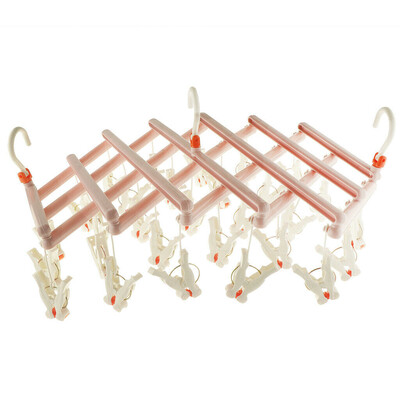 

Toponeto Roller Retractable Laundry Rack Underwear Socks Hook Hanger Dryer 29 Clips