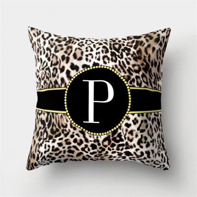 

Gobestart English Alphabet Pillow Print Cushion Flower Pillowcase Cover Room Decoration