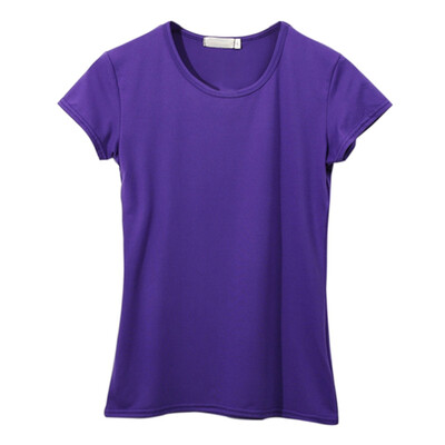 

Womens O neck Short Sleeve T-Shirt Female Solid Color Summer Casual Shirt Slim T-Shirt For Lady