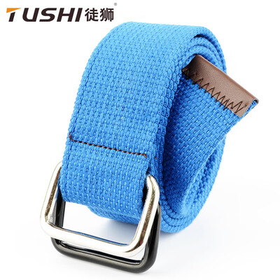 

Double-loop buckle layer leather canvas belt canvas belt youth student Han Kelai plans to make