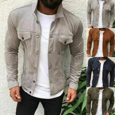 

Men Long Sleeve Denim Jacket Washed Denim Casual Slim Fit Jeans Shirt Tops