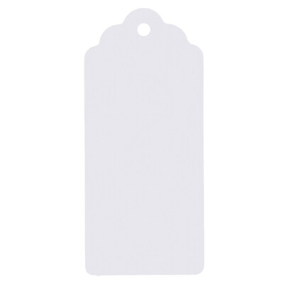 

50pcs Kraft Paper Gift Tags Scallop Label Luggage Wedding Blank Strings