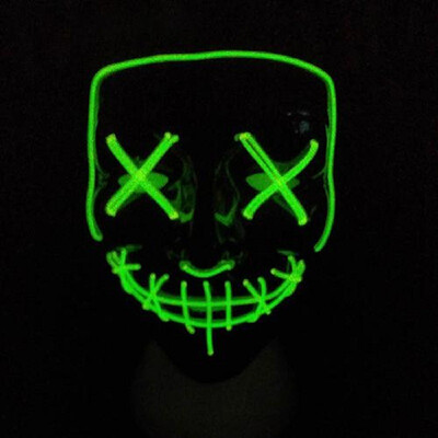 

Led Mask Halloween Party Masque Masquerade Masks Neon Maske Light Glow In The Dark Mascara Horror Maska Glowing Masker Purge
