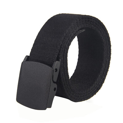 

Unisex belt fashion Prevent allergy Plastic Automatic buckle canvas Men belt outdoor casual solid color canvas Man & Women belt