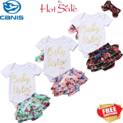 

Newborn Kid Baby Girl 3PCS Outfit Clothes Top Romper Jumpsuit BodysuitPants Set