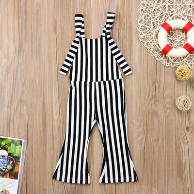 

Toddler Kids Baby Girl Stripes Brace Pants Overalls Jumpsuit Romper Outfits Mon
