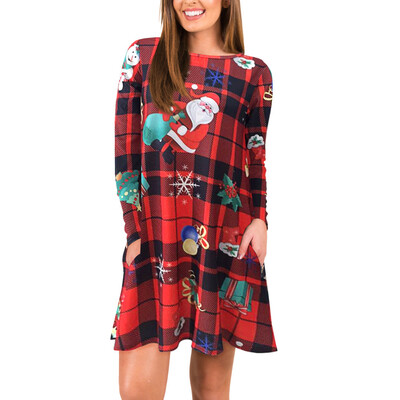

Tailored Womens Fashion O-collar Snowman Printed Christmas Long Sleeve Clothes Blouses