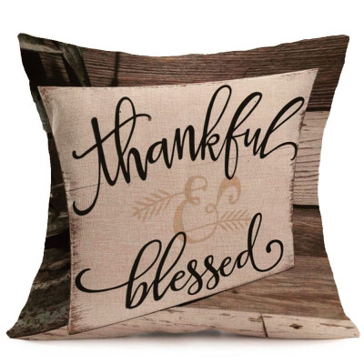 

〖Follure〗Happy Fall Thanksgiving Day Soft Linen Pillow Case Cushion Cover Home Decor