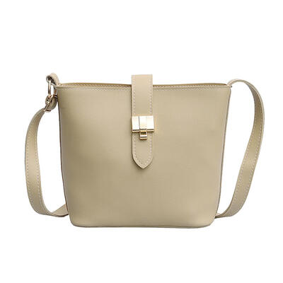 

Women Solid Shoulder Messenger Bags PU Leather Crossbody Bucket Handbags