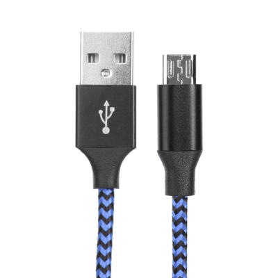 

Blue Micro USB Nylon Braided 5V 2A Mobile Phone Charging Data Cable Wire