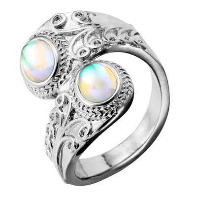 

Rainbow Moonstone Silver Ring 925 Sterling Silver Jewelry Size 6 To 10 Us