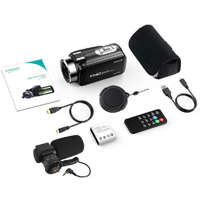 

Andoer FHD 1080P Camecorder Digital Video Camera Infrared Night Vision 24MP 30" Rotating LCD Screen 16X Digital Zoom Remote Cont