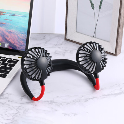 

〖Follure〗Aroma Portable USB Rechargeable Neckband Lazy Neck Hanging Style Dual CoolingFaN
